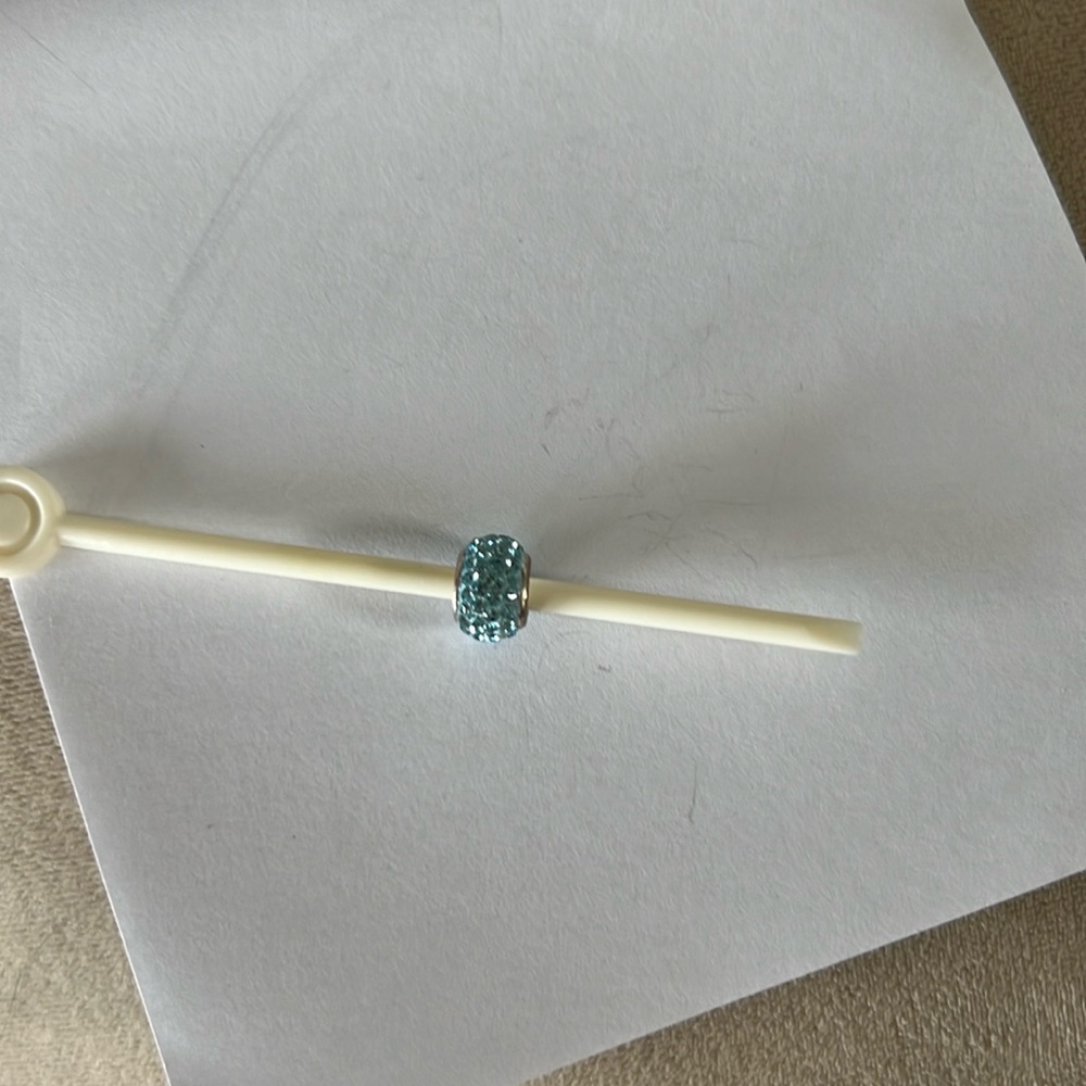 Silver and blue crystal bead